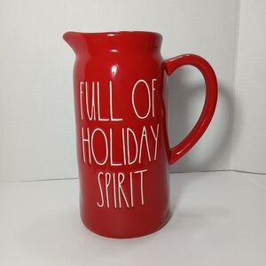 Rae Dunn Christmas 2022 Red Full of Holiday Spirit Pitcher